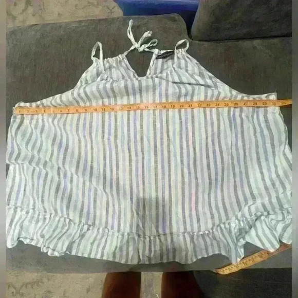 Lane Bryant Blue, Gray, and White Striped Sleeveless Top- Size 26 (Plus size) - Picture 6 of 6